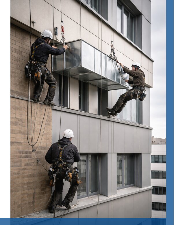 Монтаж воздуховодов на фасаде в Первоуральске от 1544 р. | ВЫСОТНИК-Прв