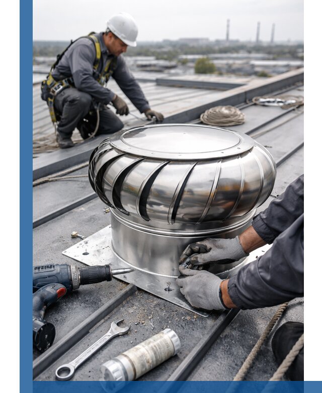 Установка дефлекторов на кровле в Первоуральске профессионально