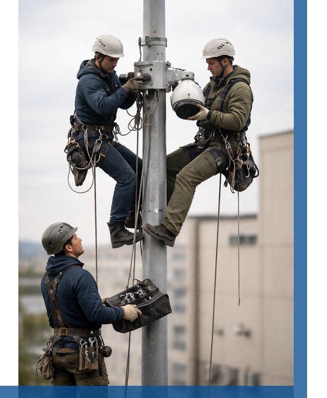 Установка видеокамер на мачте в Первоуральске от 8749 р. | ВЫСОТНИК-Прв