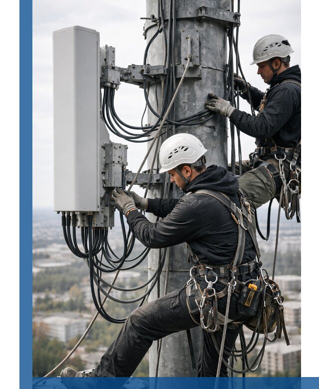 Монтаж оборудования связи на мачте в Первоуральске с пусконаладкой