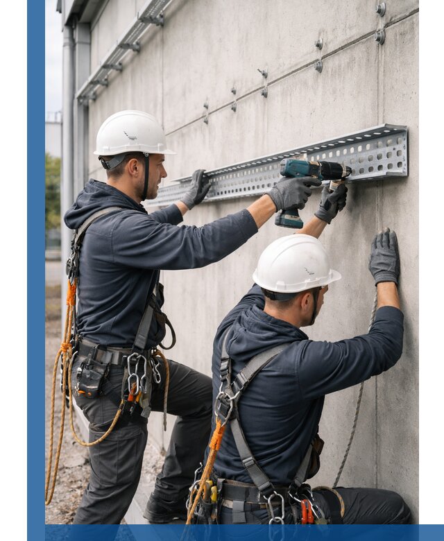 Монтаж кабельных лотков на фасаде зданий в Первоуральске с гарантией