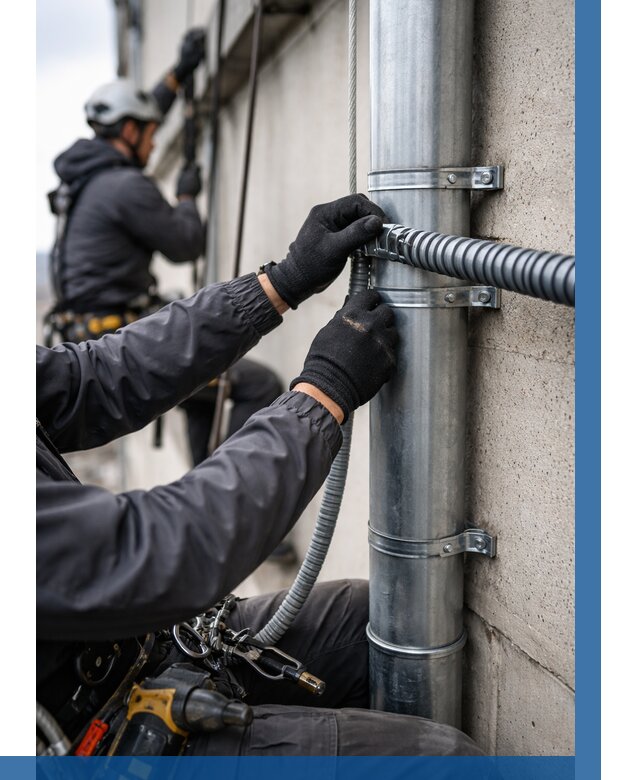 Монтаж гофры для кабеля в Первоуральске от 309 р. | ВЫСОТНИК-Прв