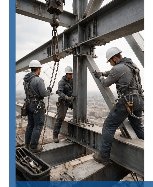 Профессиональный монтаж металлоконструкций на высоте в Первоуральске