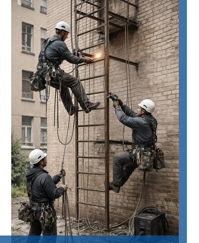 Ремонт пожарной лестницы в Первоуральске от 7720 р. | ВЫСОТНИК-Прв