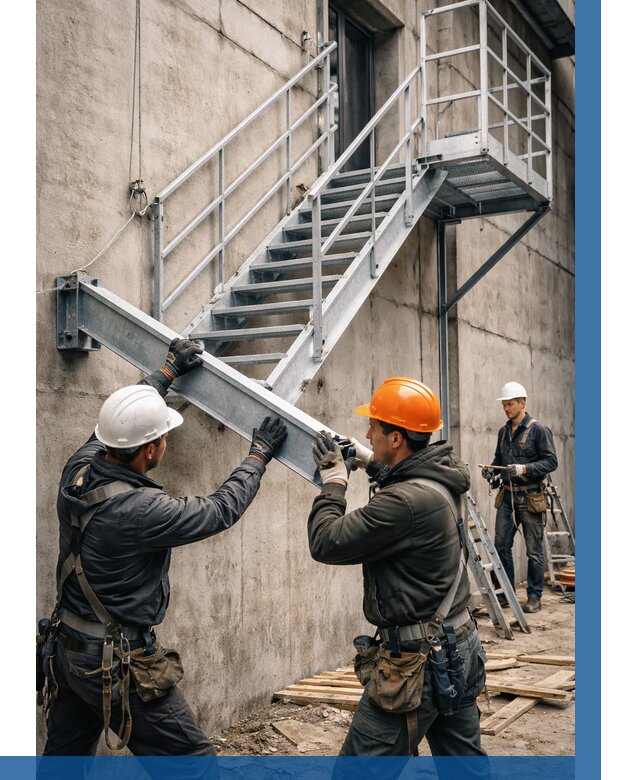 Монтаж металлических лестниц в Первоуральске от 15440 р. | ВЫСОТНИК-Прв