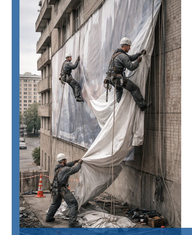 Демонтаж баннеров с фасада в Первоуральске оперативно и безопасно
