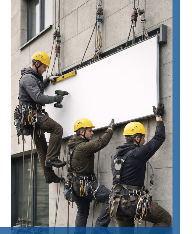 Монтаж рекламной вывески в Первоуральске от 8234 р. | ВЫСОТНИК-Прв