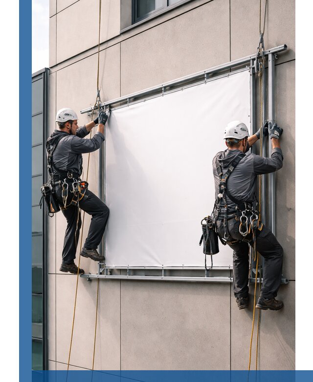 Монтаж наружной рекламной вывески в Первоуральске под ключ