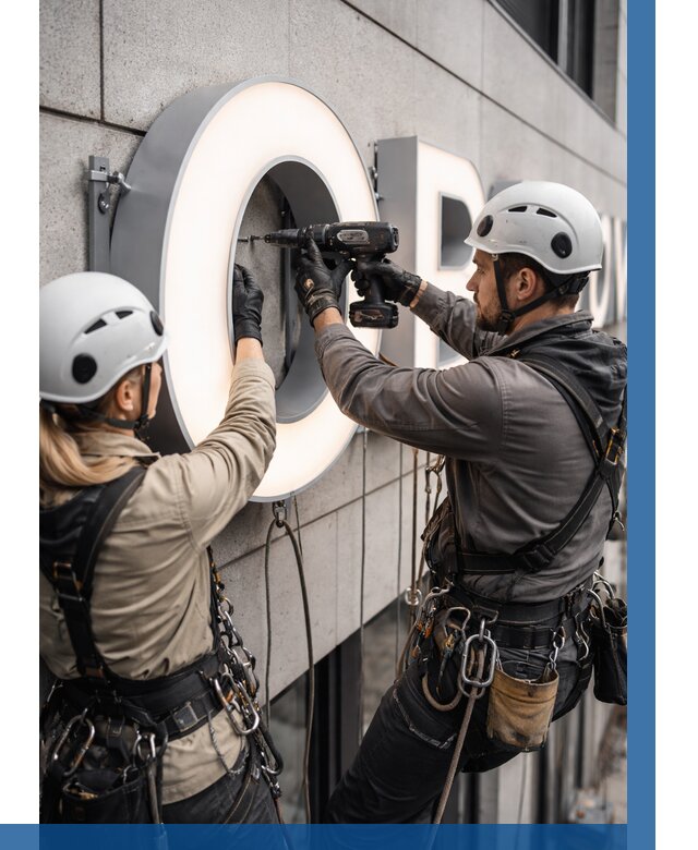 Монтаж световых букв в Первоуральске от 3088 р. под ключ ВЫСОТНИК-Прв