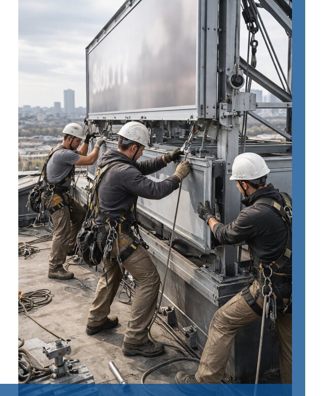 Монтаж крышной рекламной конструкции в Первоуральске от 61758 р.|ВЫСОТНИК-Прв