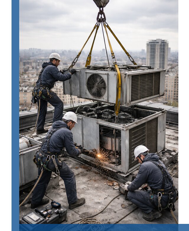 Демонтаж крышной установки в Первоуральске любой сложности