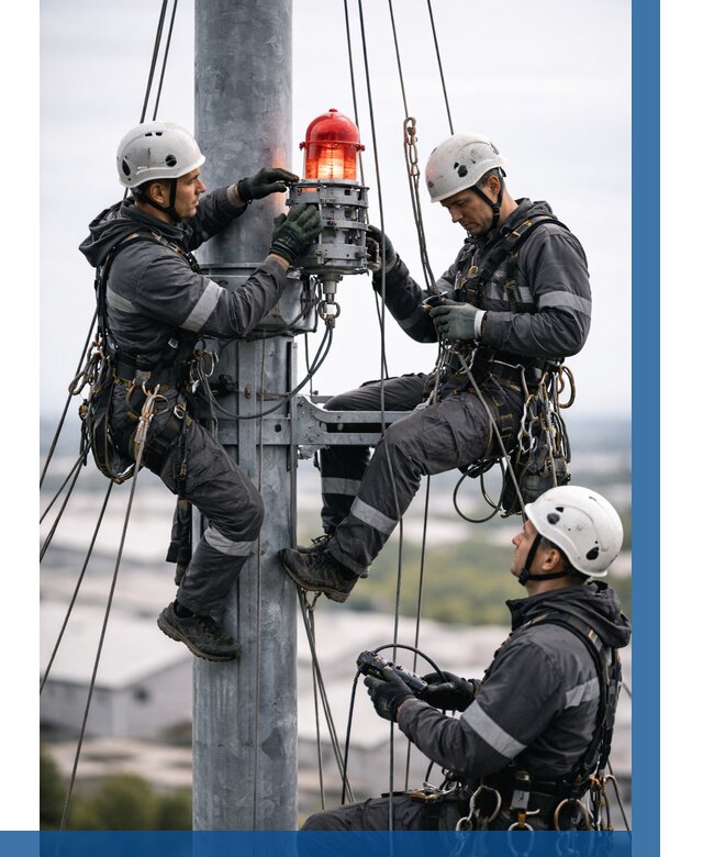 Монтаж заградительных огней в Первоуральске от 8749 р. | ВЫСОТНИК-Прв