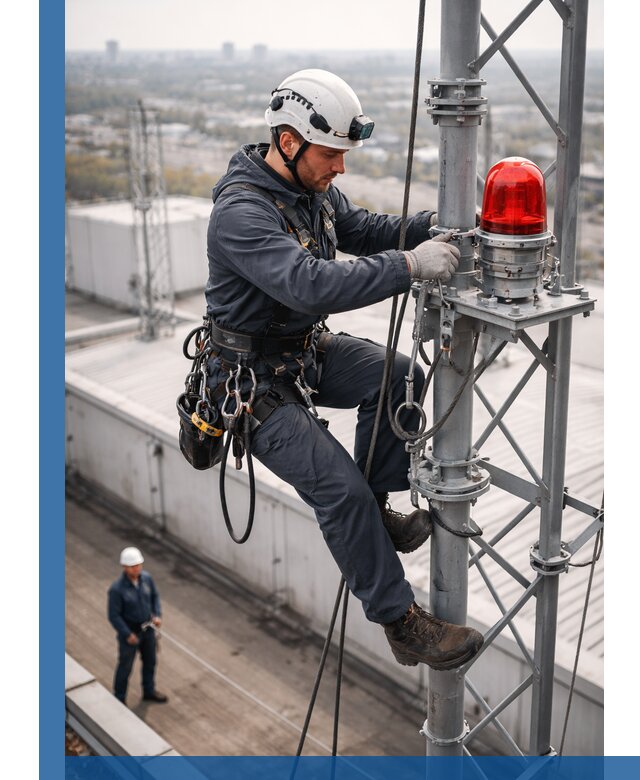 Монтаж заградительных огней и обслуживание объектов в Первоуральске