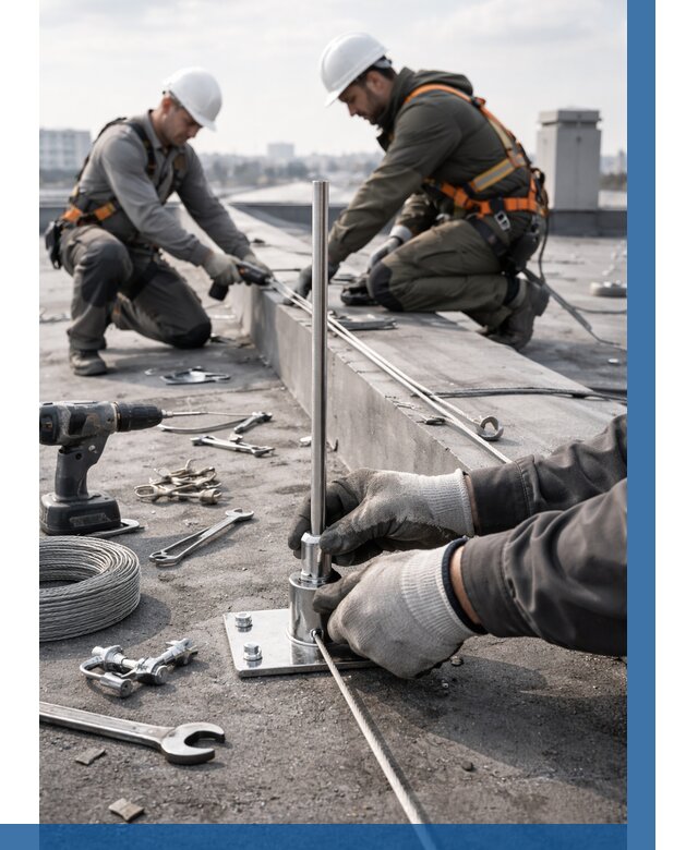 Монтаж молниезащиты на кровле в Первоуральске цена от 25733 р. | ВЫСОТНИК-Прв