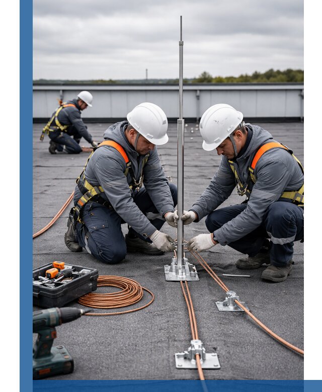 Монтаж молниезащиты на кровле в Первоуральске под ключ с гарантией