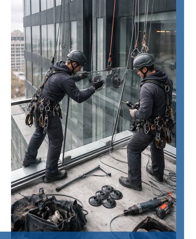 Монтаж стеклянных ограждений в Первоуральске от 2573 р. | ВЫСОТНИК-Прв