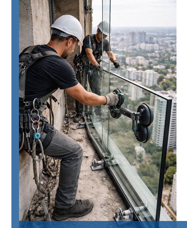 Монтаж стеклянных ограждений под ключ с гарантией в Первоуральске