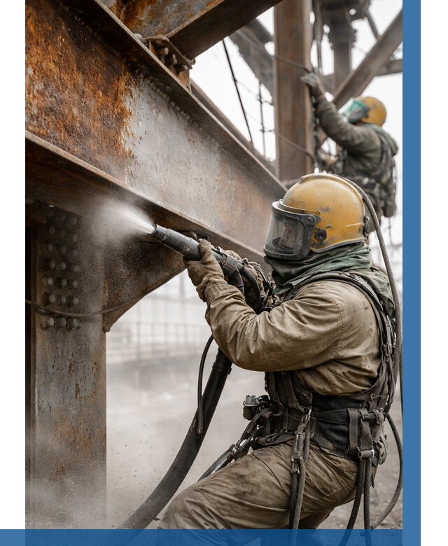 Пескоструйная очистка металлоконструкций в Первоуральске по 618 р. ВЫСОТНИК-Прв