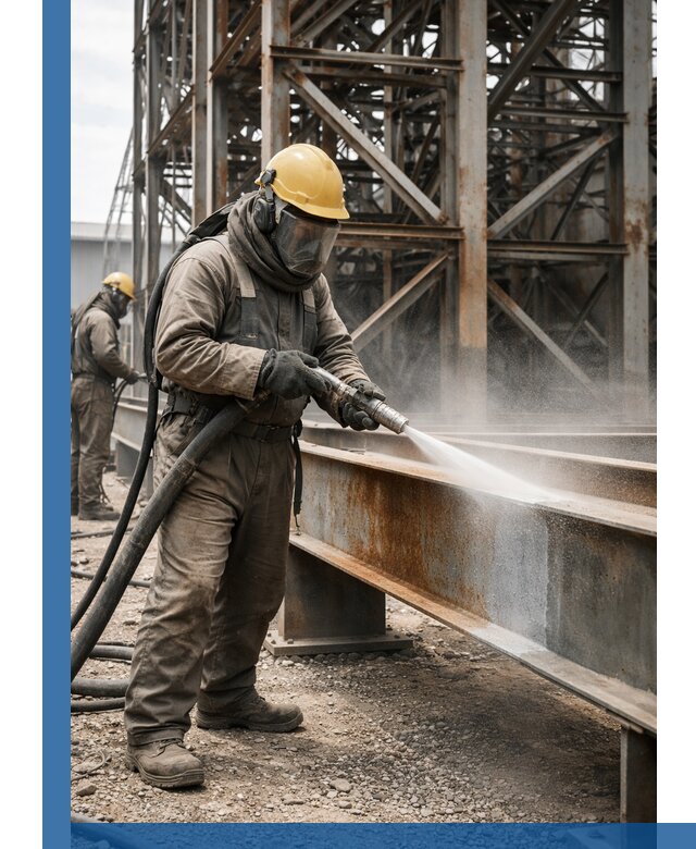 Пескоструйная очистка металлоконструкций в Первоуральске промышленная