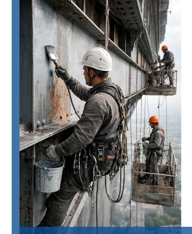 Покраска металлоконструкций на высоте в Первоуральске профессионально