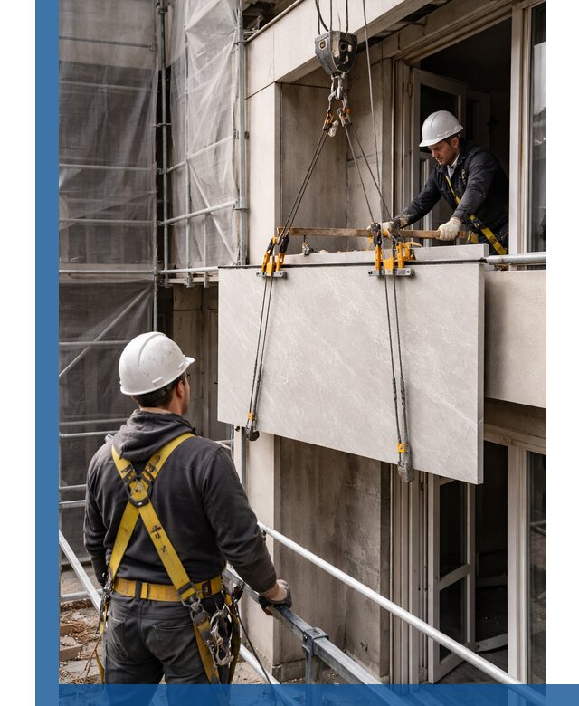 Подъем керамогранита на этаж в Первоуральске грузчиками и техникой