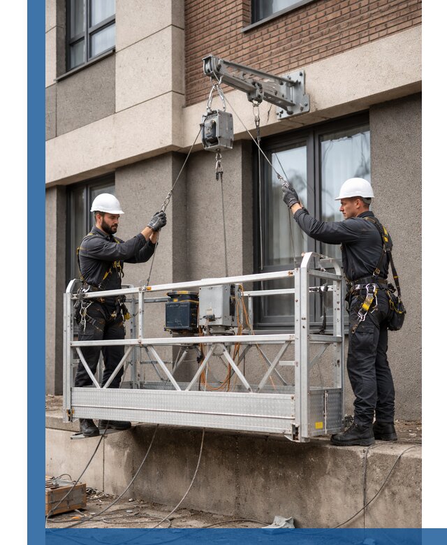 Монтаж и подъем фасадной люльки в Первоуральске с гарантией безопасности