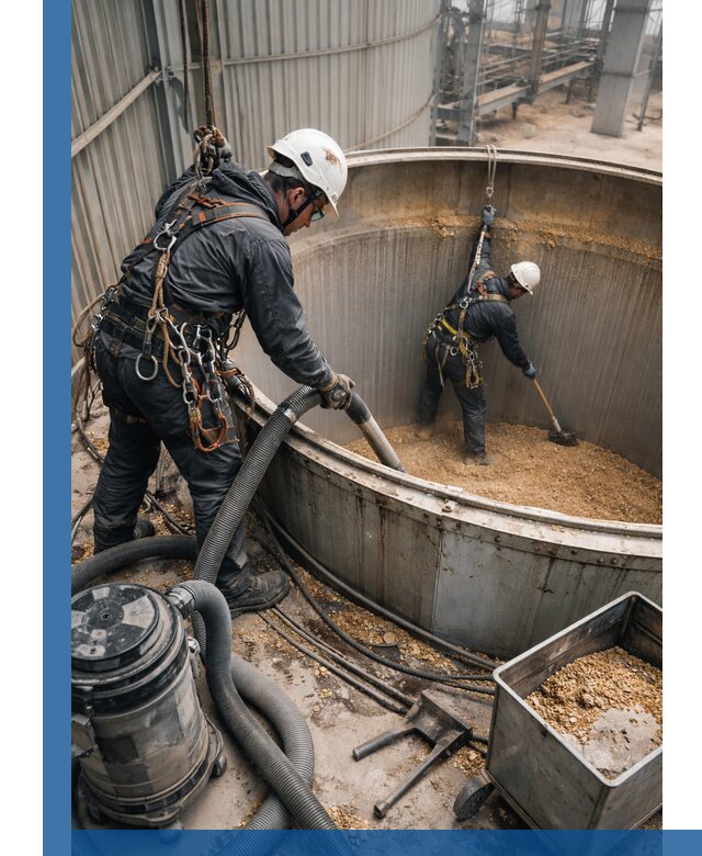 Профессиональная чистка зерновых бункеров в Первоуральске с выездом