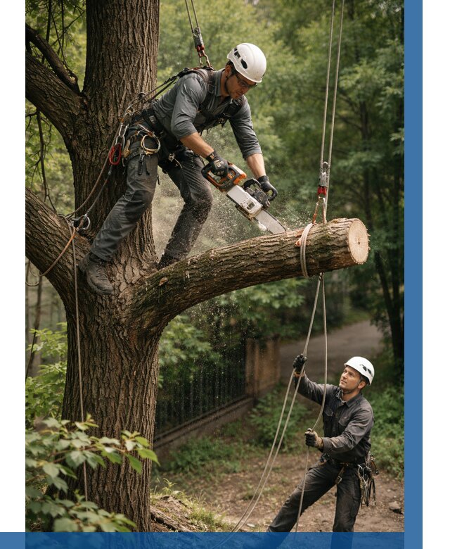 Спил деревьев альпинистами в Первоуральске от 8234 р. | ВЫСОТНИК-Прв