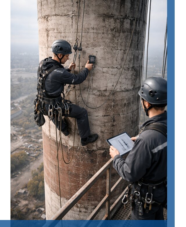 Обследование дымовой трубы в Первоуральске от 8234 р. | ВЫСОТНИК-Прв