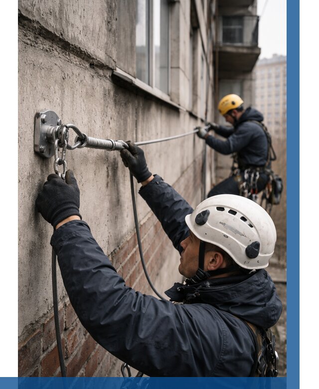 Монтаж анкерных линий в Первоуральске от 3088 р. | ВЫСОТНИК-Прв