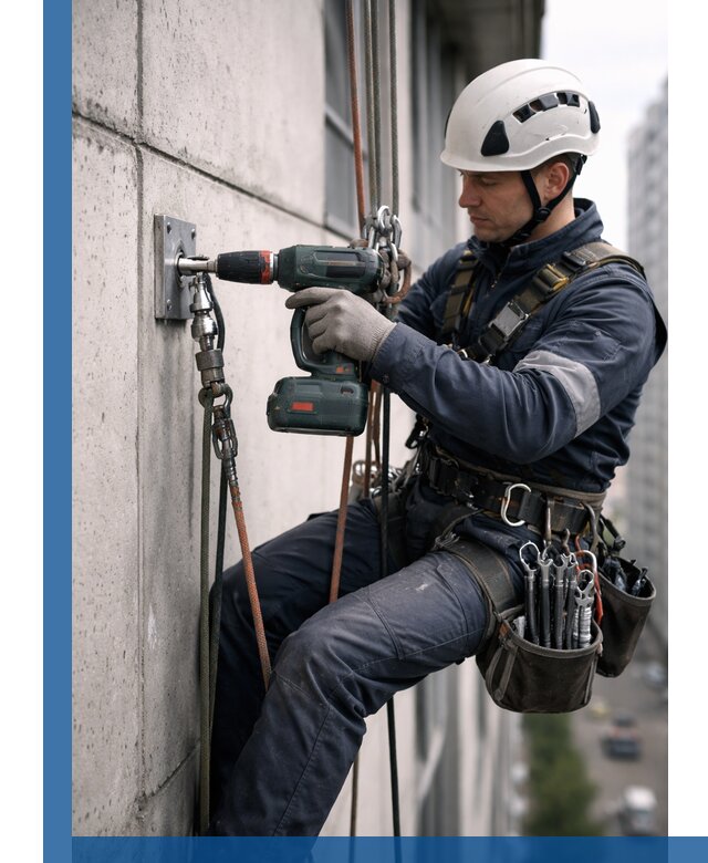 Установка анкерных точек для высотных работ в Первоуральске