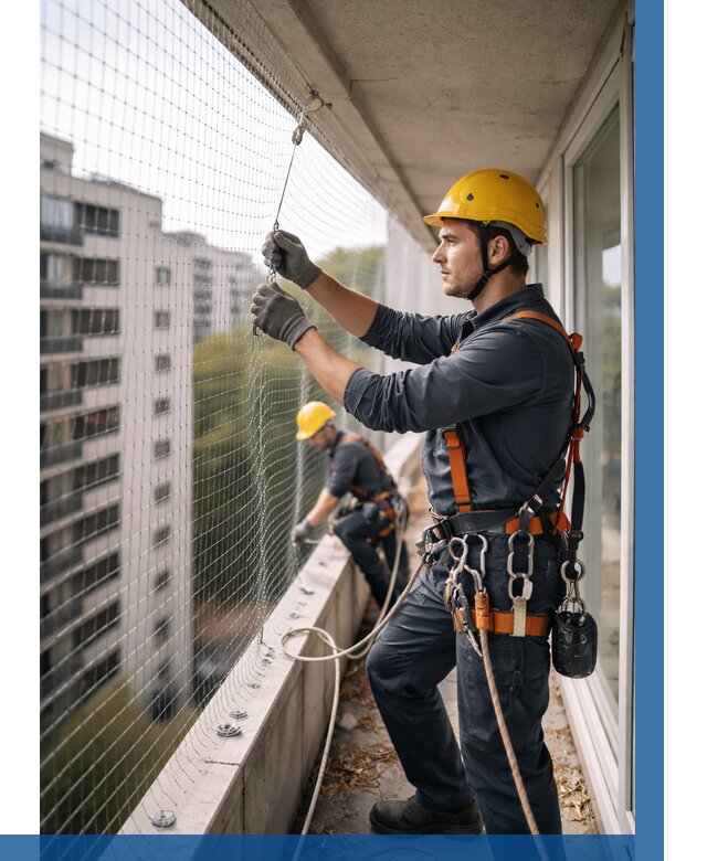 Монтаж сетки от птиц в Первоуральске от 4632 р. | ВЫСОТНИК-Прв