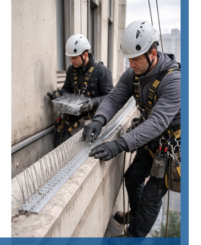 Установка шипов от птиц в Первоуральске от 875 р. | ВЫСОТНИК-Прв